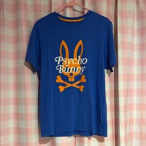 Psycho Bunny Men's Bright Royal Cortlandt Bunny Crew-Neck Short Sleeve T-Shirt